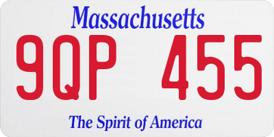 MA license plate 9QP455