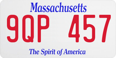 MA license plate 9QP457