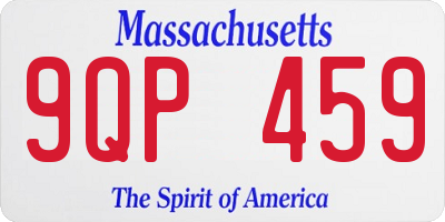 MA license plate 9QP459