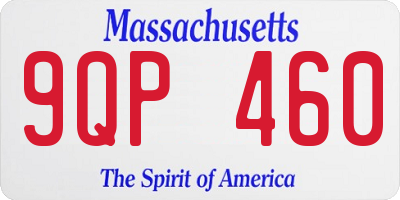 MA license plate 9QP460