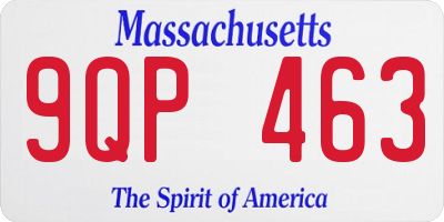 MA license plate 9QP463