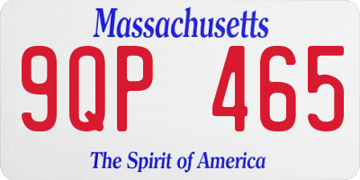 MA license plate 9QP465