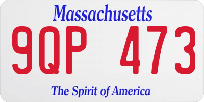MA license plate 9QP473