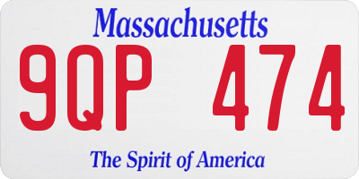 MA license plate 9QP474