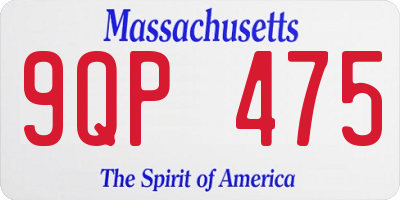 MA license plate 9QP475