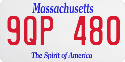MA license plate 9QP480