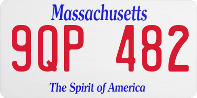 MA license plate 9QP482