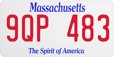 MA license plate 9QP483