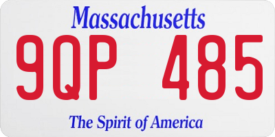 MA license plate 9QP485