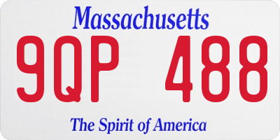 MA license plate 9QP488