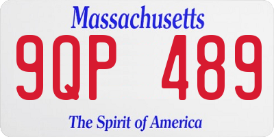MA license plate 9QP489