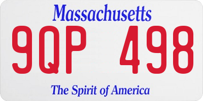MA license plate 9QP498