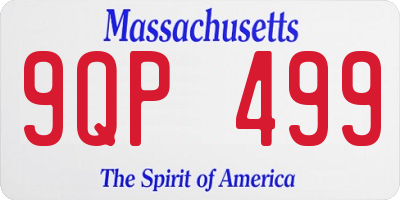 MA license plate 9QP499