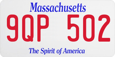 MA license plate 9QP502