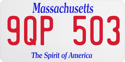 MA license plate 9QP503