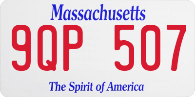 MA license plate 9QP507