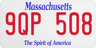 MA license plate 9QP508