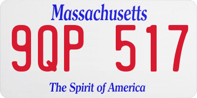 MA license plate 9QP517