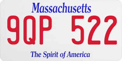 MA license plate 9QP522