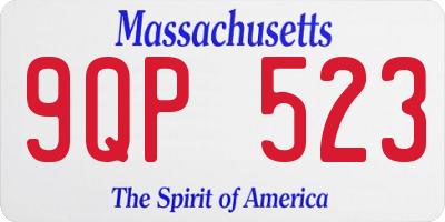 MA license plate 9QP523