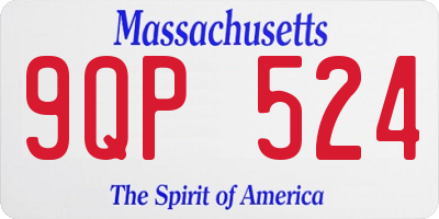 MA license plate 9QP524