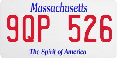 MA license plate 9QP526
