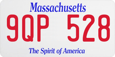 MA license plate 9QP528