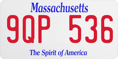 MA license plate 9QP536