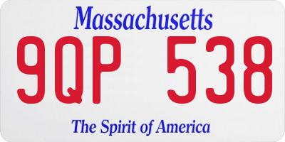 MA license plate 9QP538