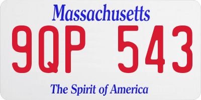 MA license plate 9QP543