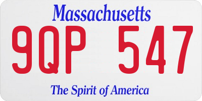 MA license plate 9QP547