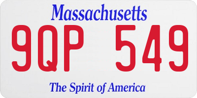 MA license plate 9QP549