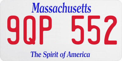 MA license plate 9QP552