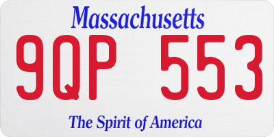 MA license plate 9QP553