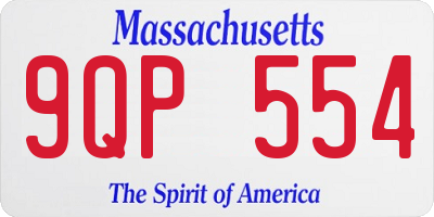 MA license plate 9QP554