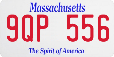 MA license plate 9QP556