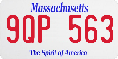 MA license plate 9QP563