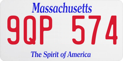 MA license plate 9QP574