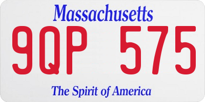 MA license plate 9QP575