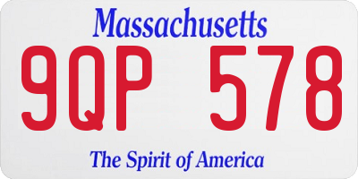 MA license plate 9QP578
