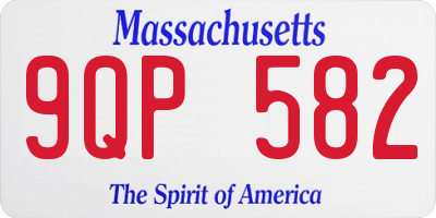 MA license plate 9QP582