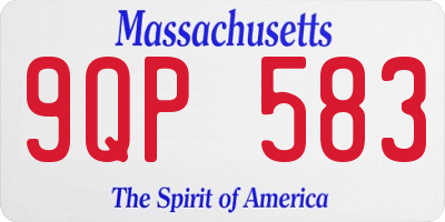 MA license plate 9QP583