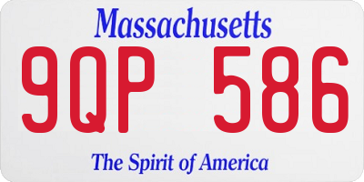 MA license plate 9QP586