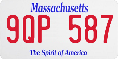 MA license plate 9QP587