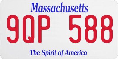 MA license plate 9QP588