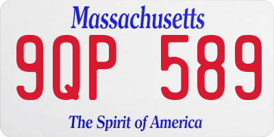 MA license plate 9QP589
