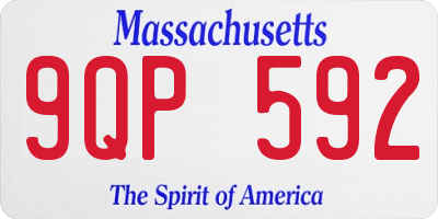 MA license plate 9QP592