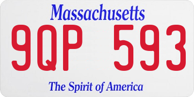MA license plate 9QP593