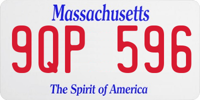 MA license plate 9QP596