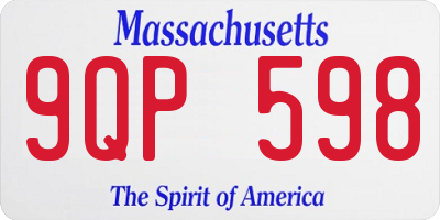 MA license plate 9QP598